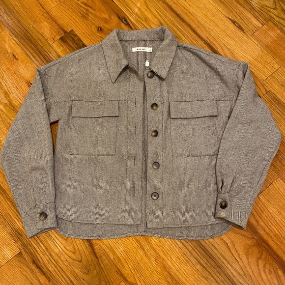 Women’s Grey Wool & Polyester Jacket - Picture 1 of 6
